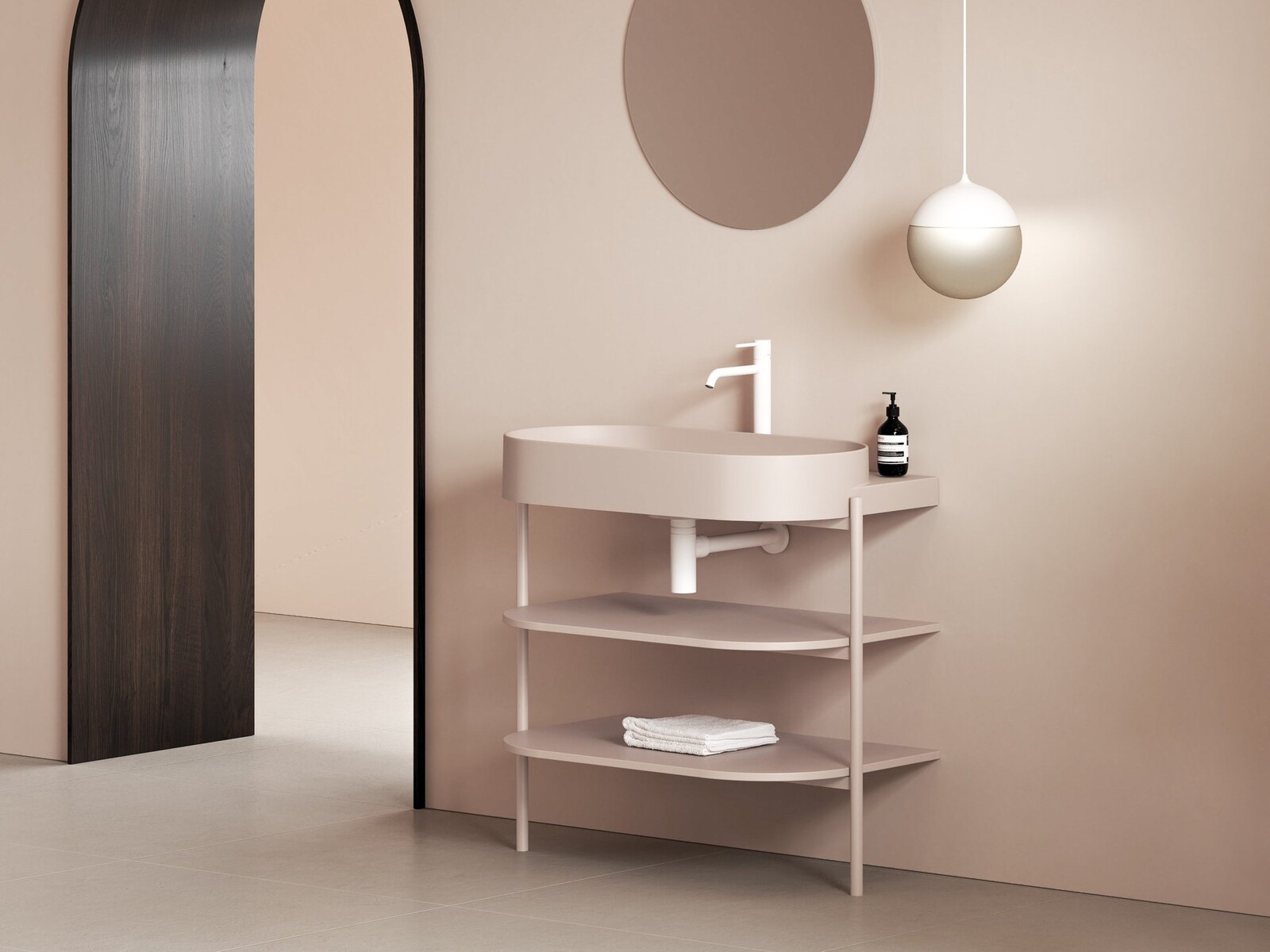 Ravak Konstrukce pod umyvadlo CS Yard 80, Alabaster Pink