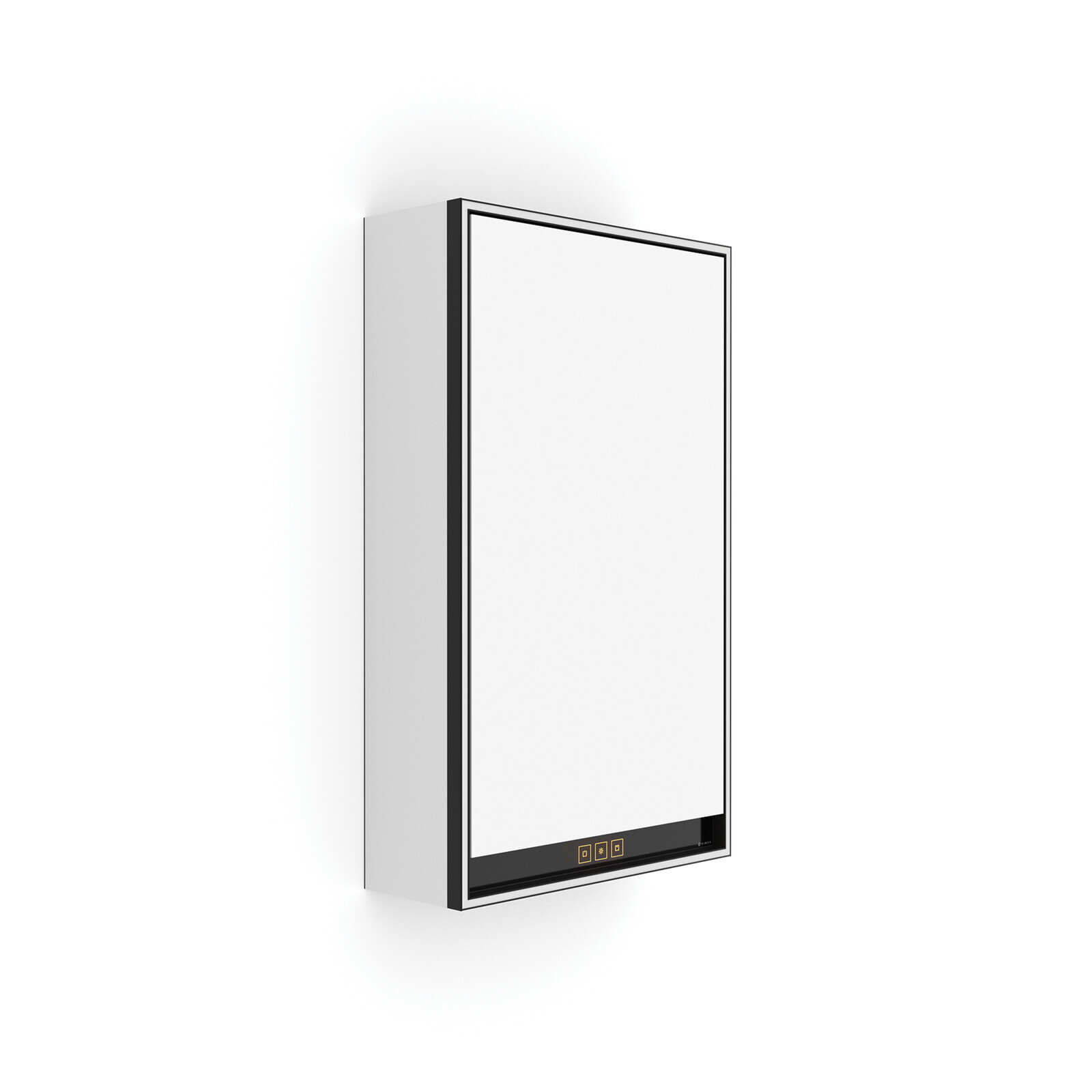 Nimco Černá LED podsvícená zrcadlová skříňka 400 pravá.