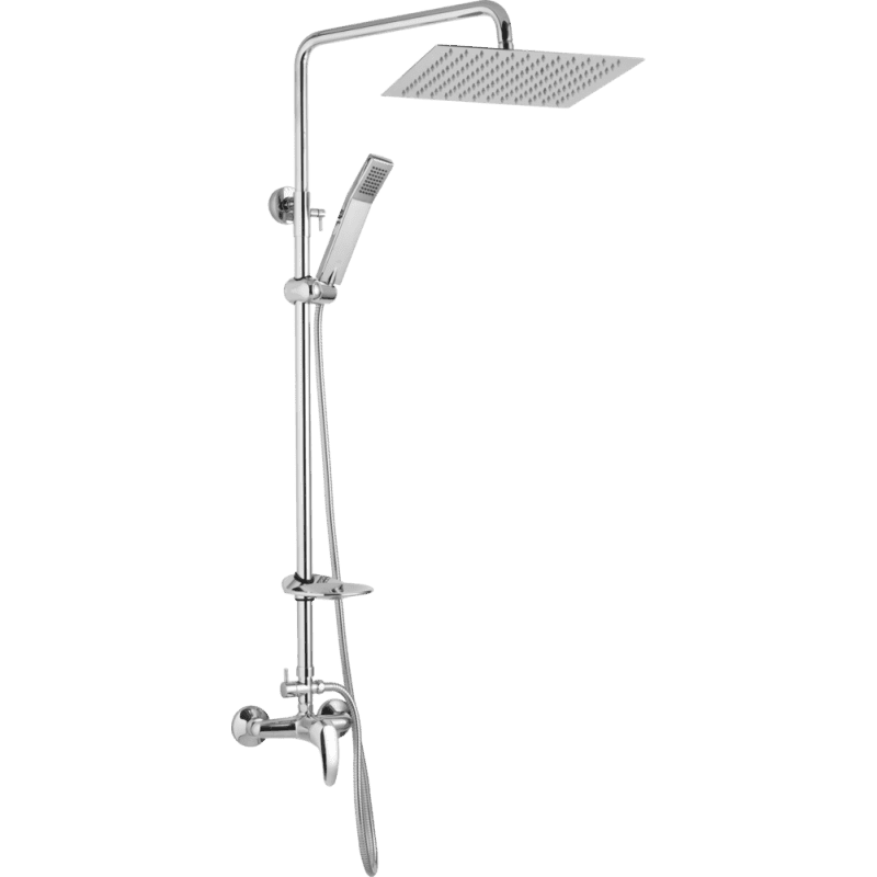 JB Sanitary SK 61 011 05 5 — Sprchová sestava s baterií DOKA s horním vývodem, 25x25cm, s příslušenstvím