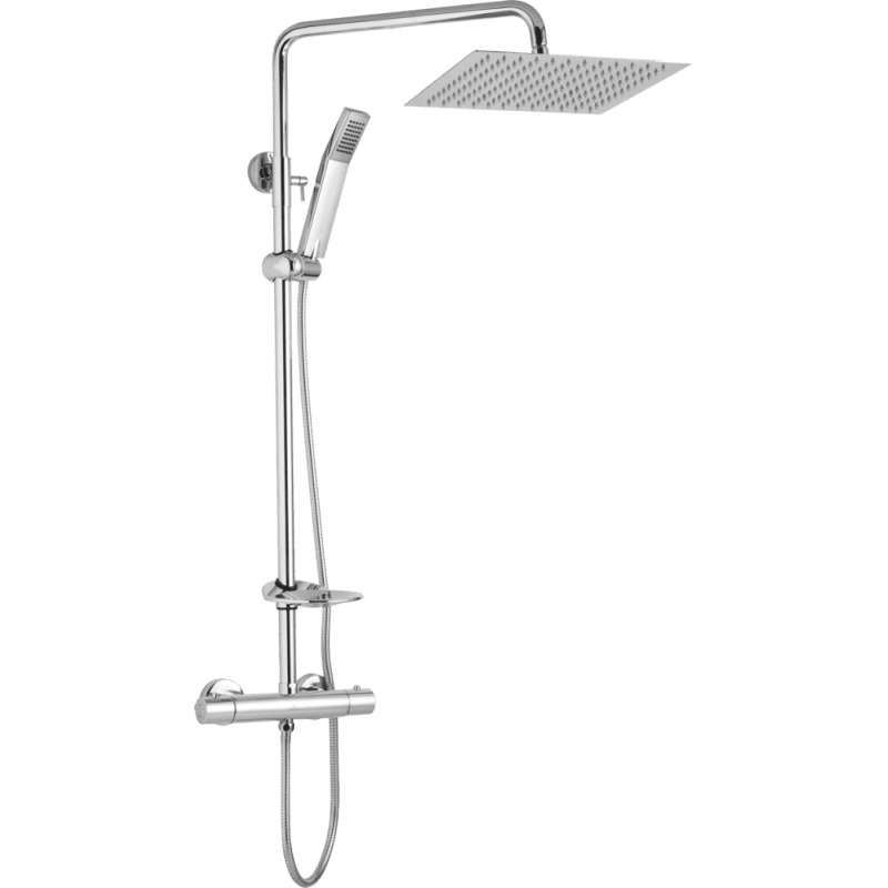JB Sanitary ST 62 001 05 5 — Sprchová sestava s termostatickou baterií s dvěma vývody, 25x25cm, s příslušenstvím