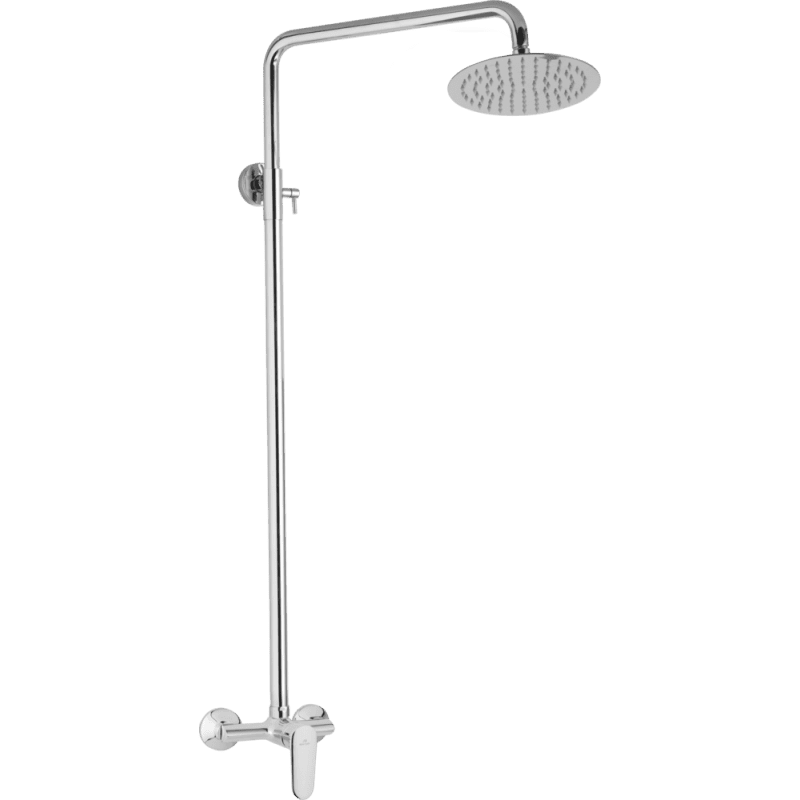 JB Sanitary SF 61 000 00 6 — Chromovaná sprchová sestava. Baterie FINERY s horním vývodem, rozteč 150mm. Hlavová nerezová sprcha průměr 25cm