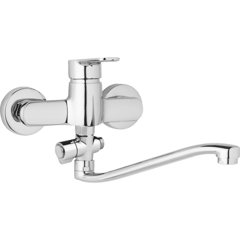 JB Sanitary M10 37 20 — Nástěnná umyvadlová a sprchová baterie MIRAM, rozteč 150 mm, otočný přepínač, bez příslušenství, S ramínko 250 mm