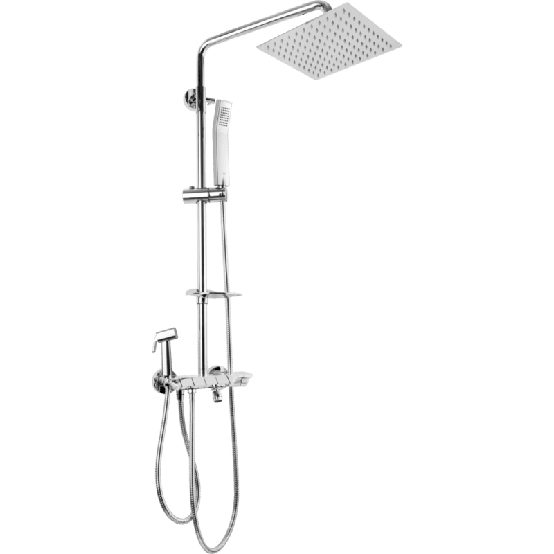 JB Sanitary SP 62 011 05 5 — Sprchová sestava s KLÁVESOVOU baterií, rozteč 150mm, hlava 25x25cm, s příslušenstvím