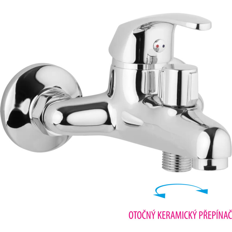 JB Sanitary A10 46 00 — Vanová nástěnná baterie SLIM 100 mm, s otočným přepínačem