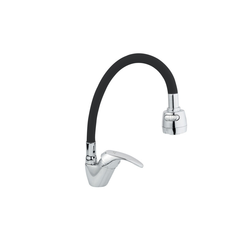 JB Sanitary A10 17 05 — Stojánková dřezová baterie SLIM, černé flexi ramínko