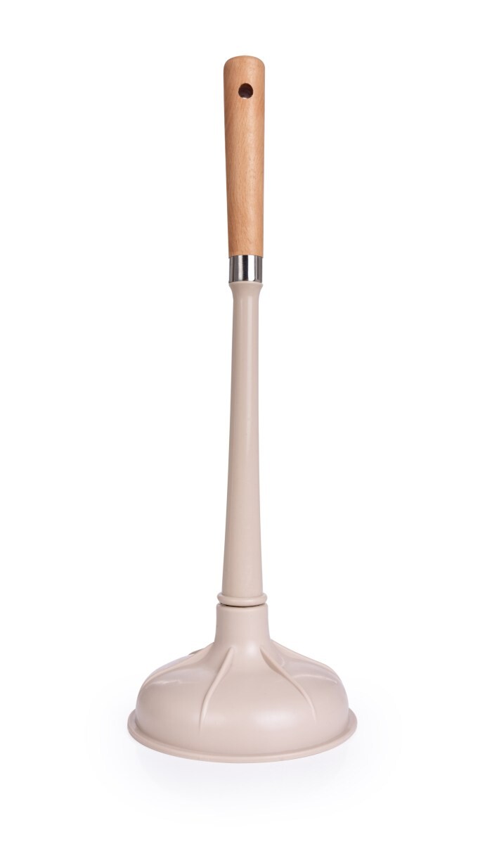 NATURAL | Velký gumový zvon na odpady | buková rukojeť | 43 cm