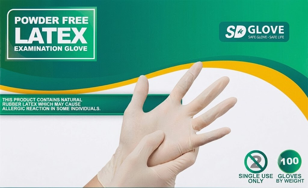 SD glove rukavice latexové 100 ks, bílé, nepudrované Rozměr: S