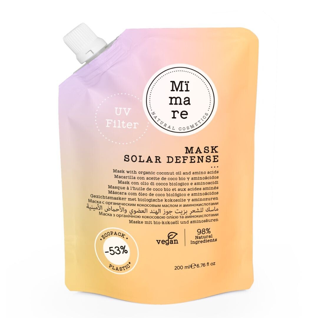 Mïmare Solar Defense Mask - intenzivní regenerační maska ​​na vlasy po pobytu na slunci, u moře nebo v bazénu, 200 ml