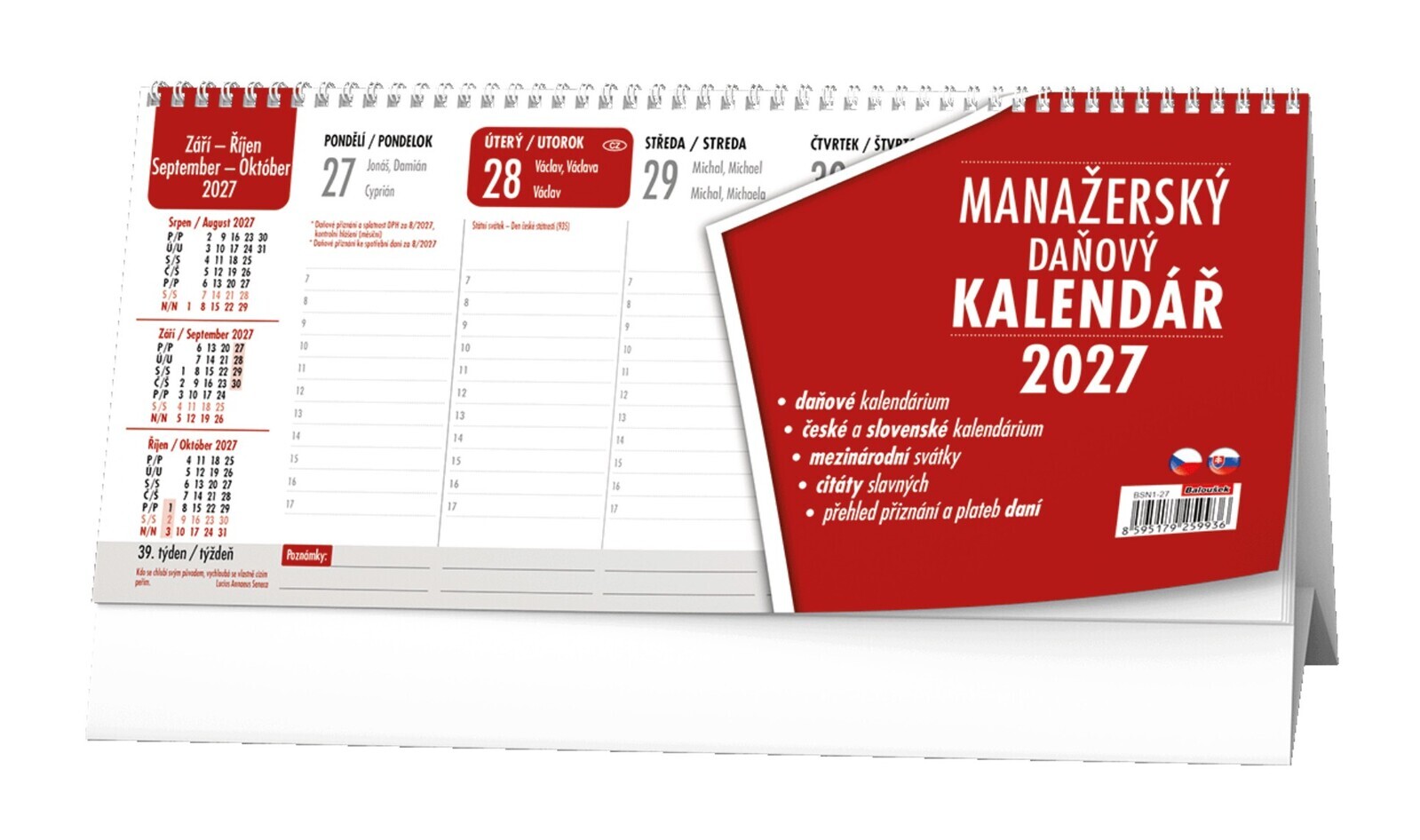 Stolní kalendář 2026 Manažerský