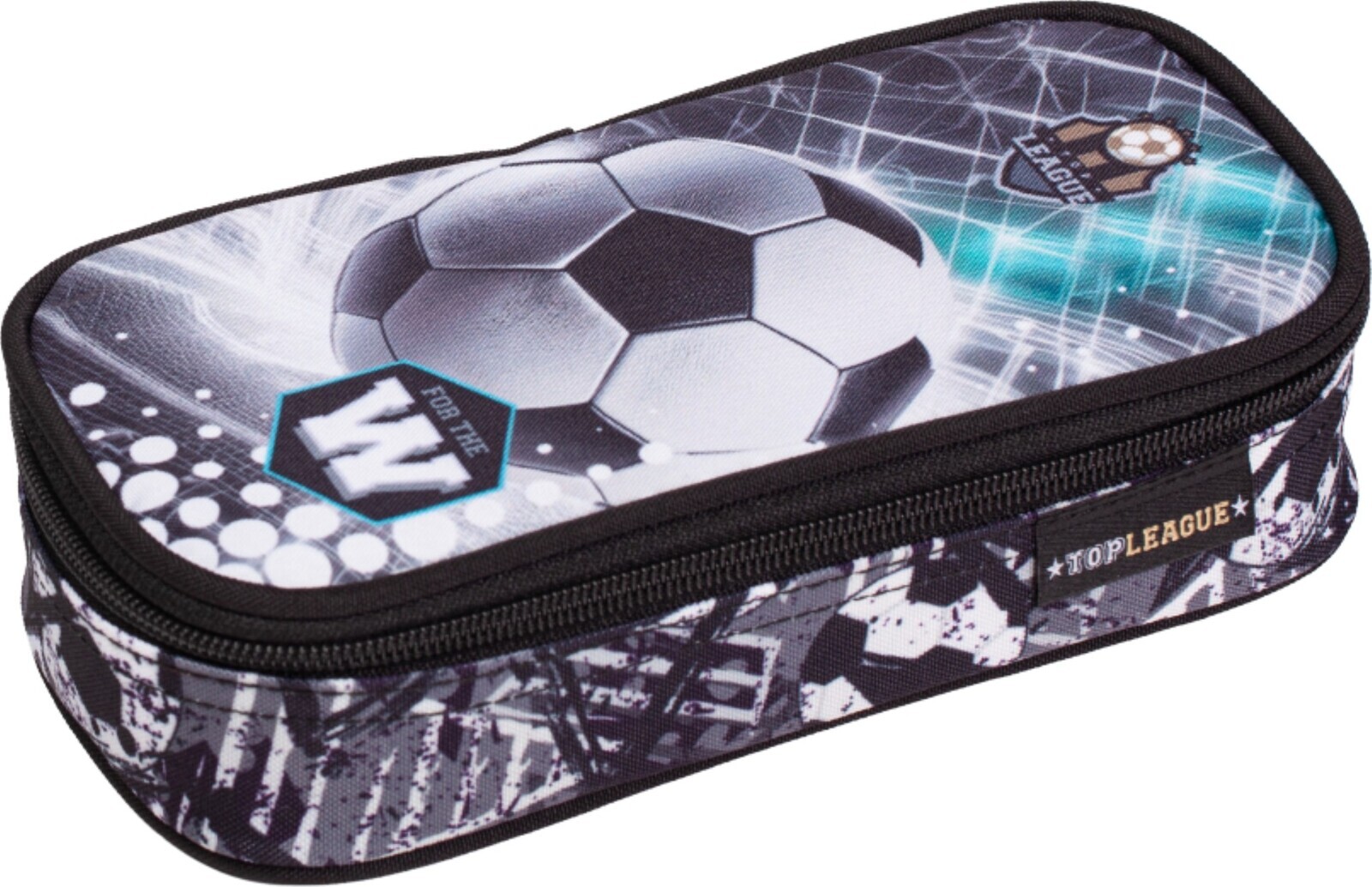 Školní penál LizzyCard dvoupatrový, 1 zip, fotbal top league