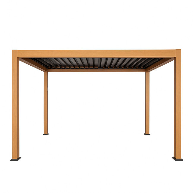 Zahradní pergola s LED osvětlením LUXORA hnědá/antracitová 300x400 cm