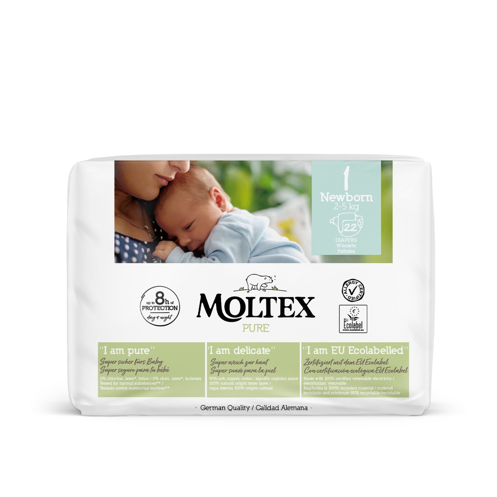 MOLTEX Plenky Pure Newborn 2-5 kg 22 ks