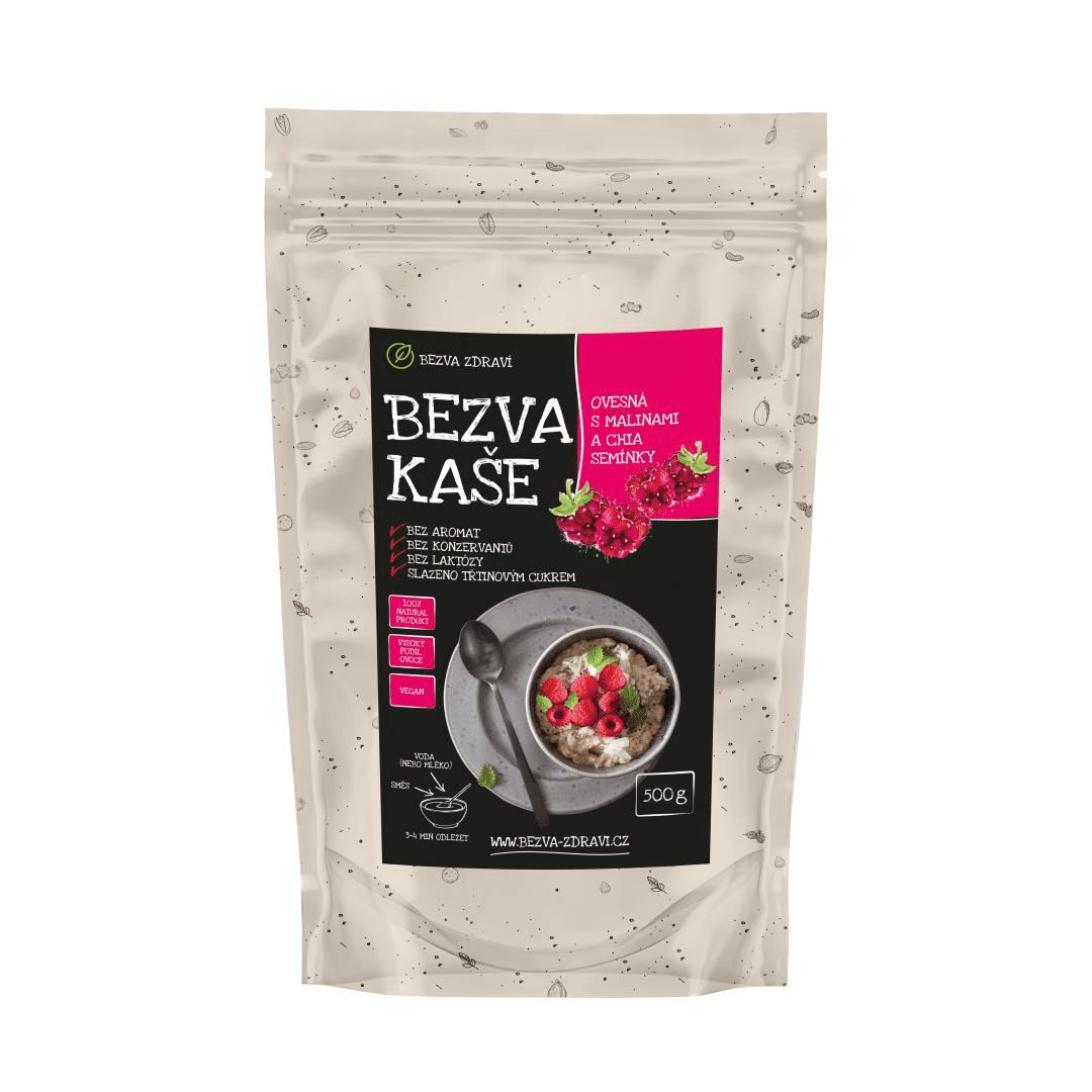 BEZVA MÜSLI Ovesná kaše s malinami a chia 500 g