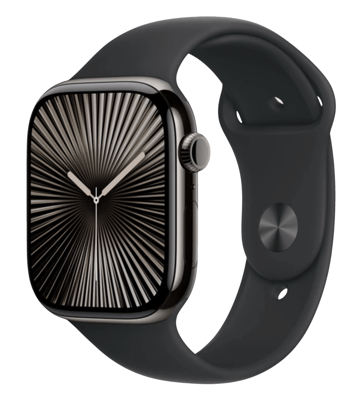 APPLE Watch Series 10 Cellular 42mm Břidlicově šedý titan s černým sportovním řemínkem M/L
