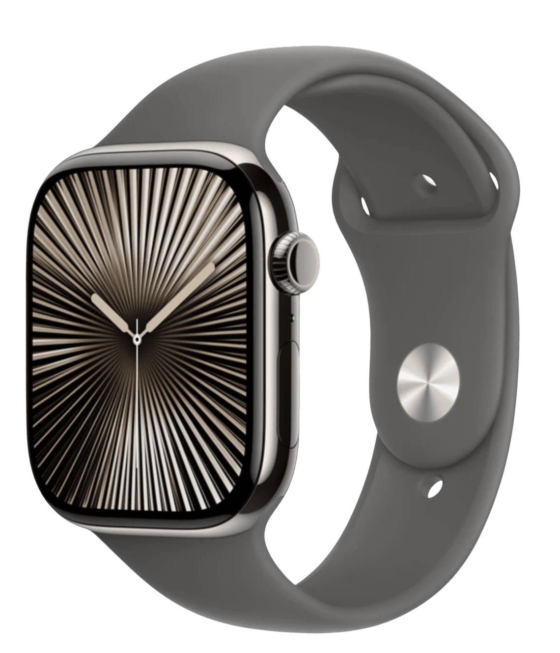 APPLE Watch Series 10 Cellular 42mm Přírodní titan se skálově šedým sportovním řemínkem M/L