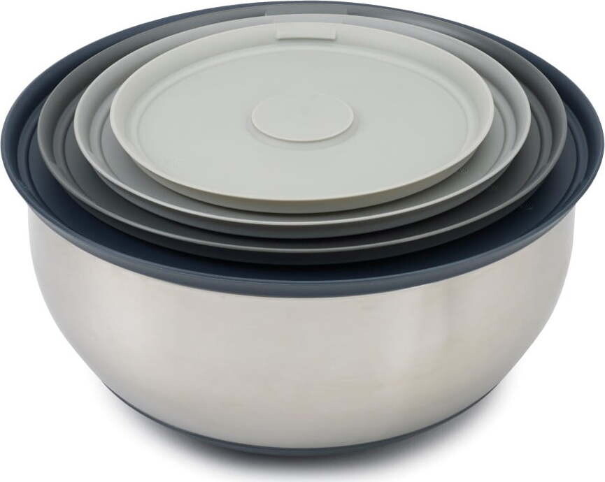 Nerezové mísy v sadě 4 ks ve stříbrné barvě ø 28,5 cm Nest Prep&Store – Joseph Joseph