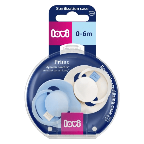 LOVI Dudlík silikonový dynamický PRIME Tutti Frutti 0-6m, Frost/Glacier 2 ks