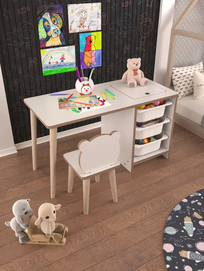 Casarredo Dětský psací stůl s židlí SOHO - bílá