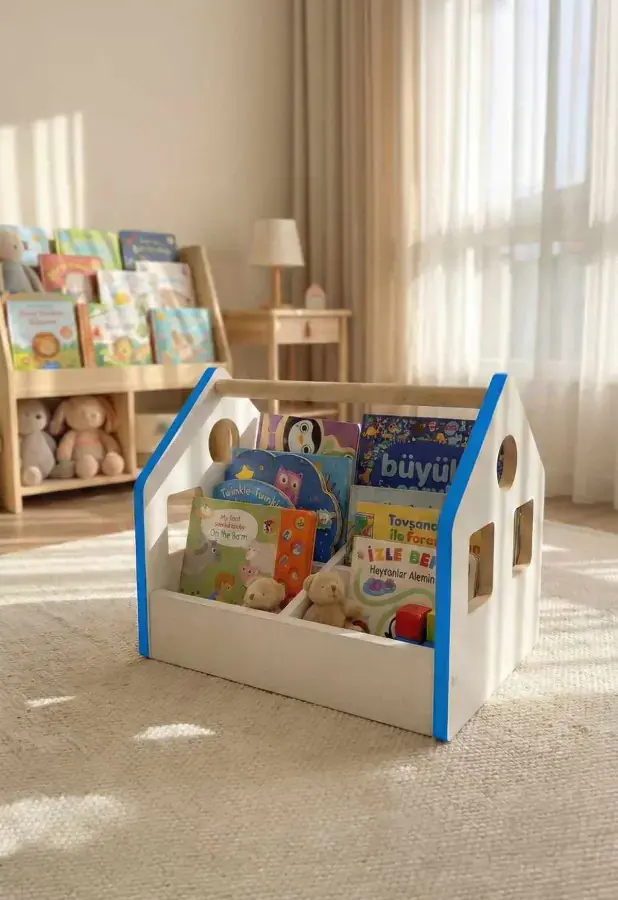 Casarredo Dětský regál na knížky ARTC - modrá/bílá