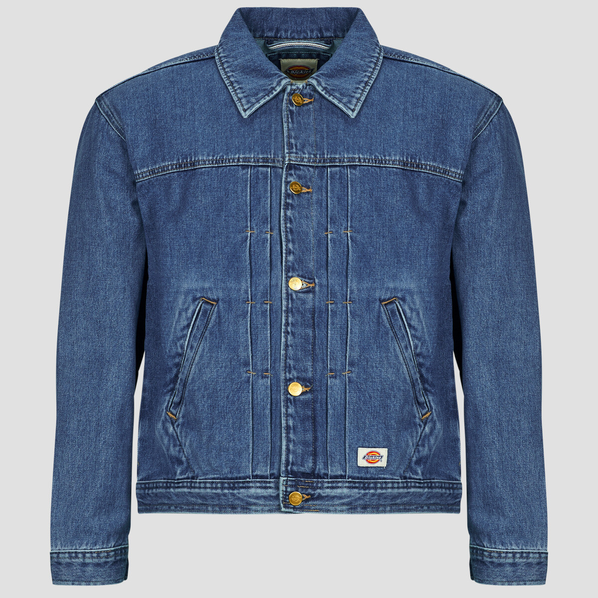 Dickies  SELVEDGE PLEATED DENIM JACKET ARCHIVE WASH  Modrá