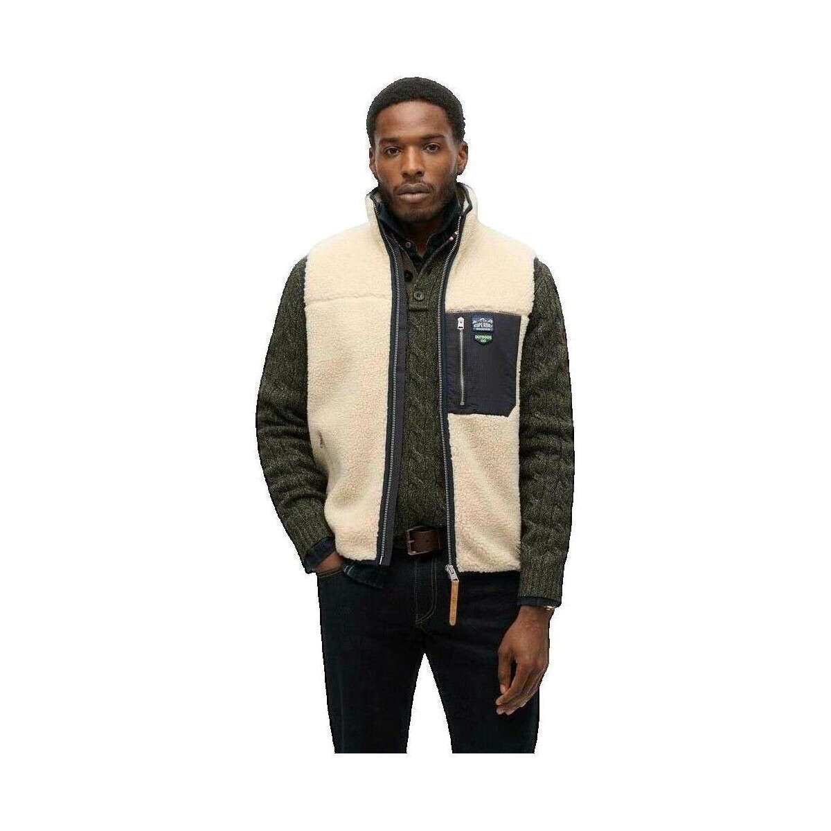 Superdry  Gilet  Vintage Retro beige  Béžová
