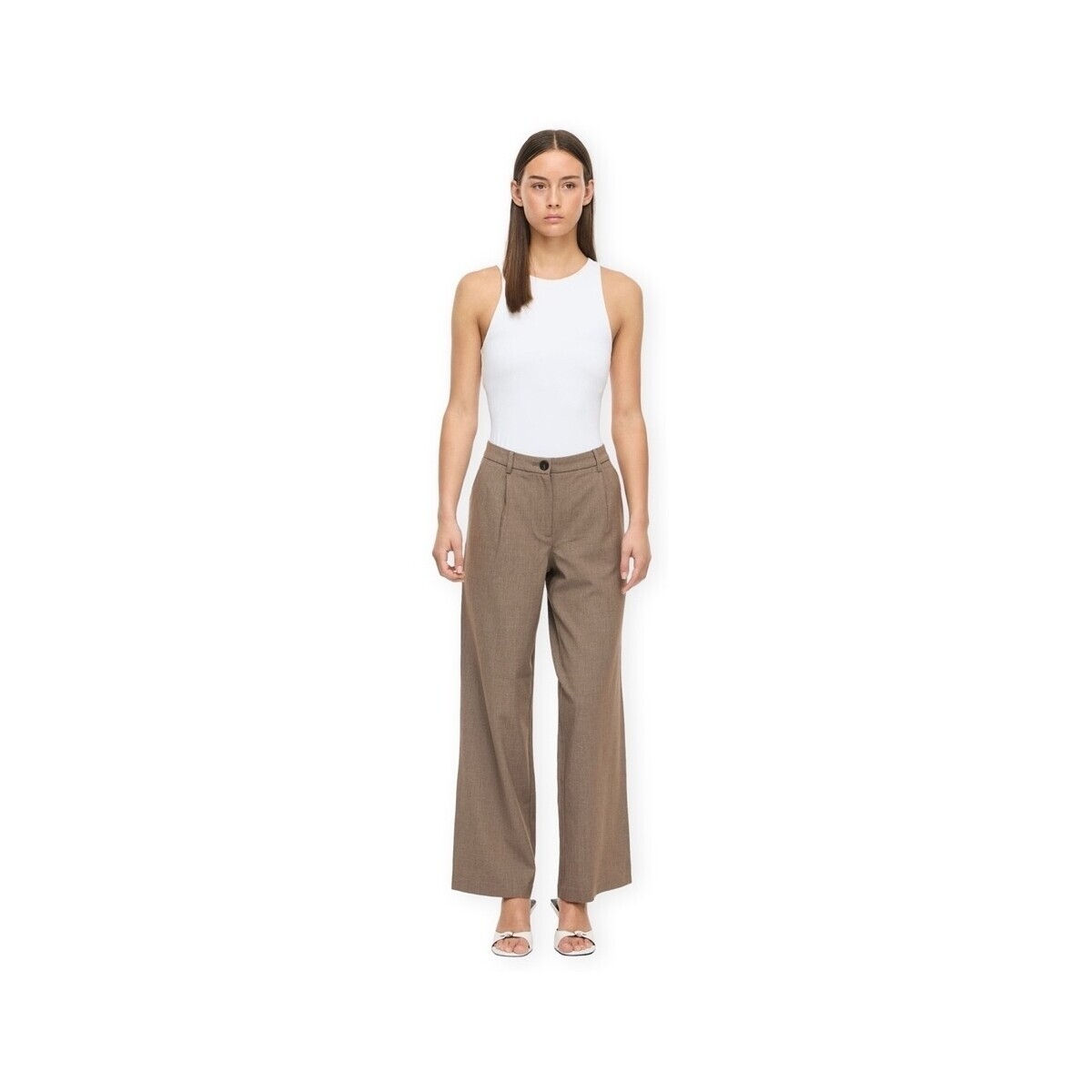 Vila  Noos Kari Wide Trousers - Falcon  Hnědá