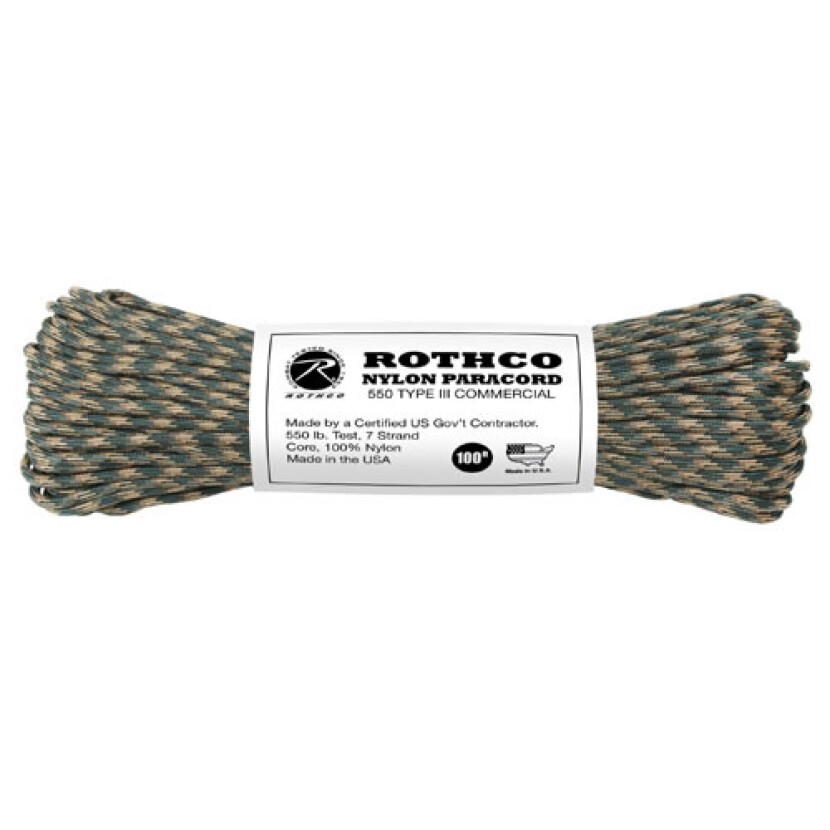 Paracord nylonový Rothco 550LB průměr 4 mm 30 m - woodland