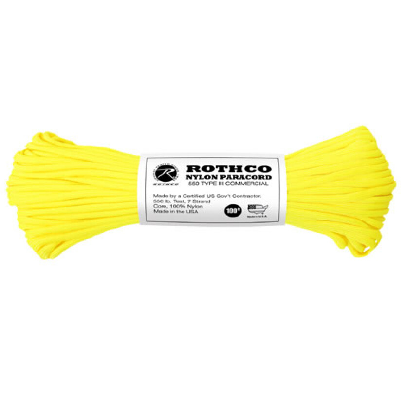 Paracord nylonový Rothco 550LB průměr 4 mm 30 m - žlutý