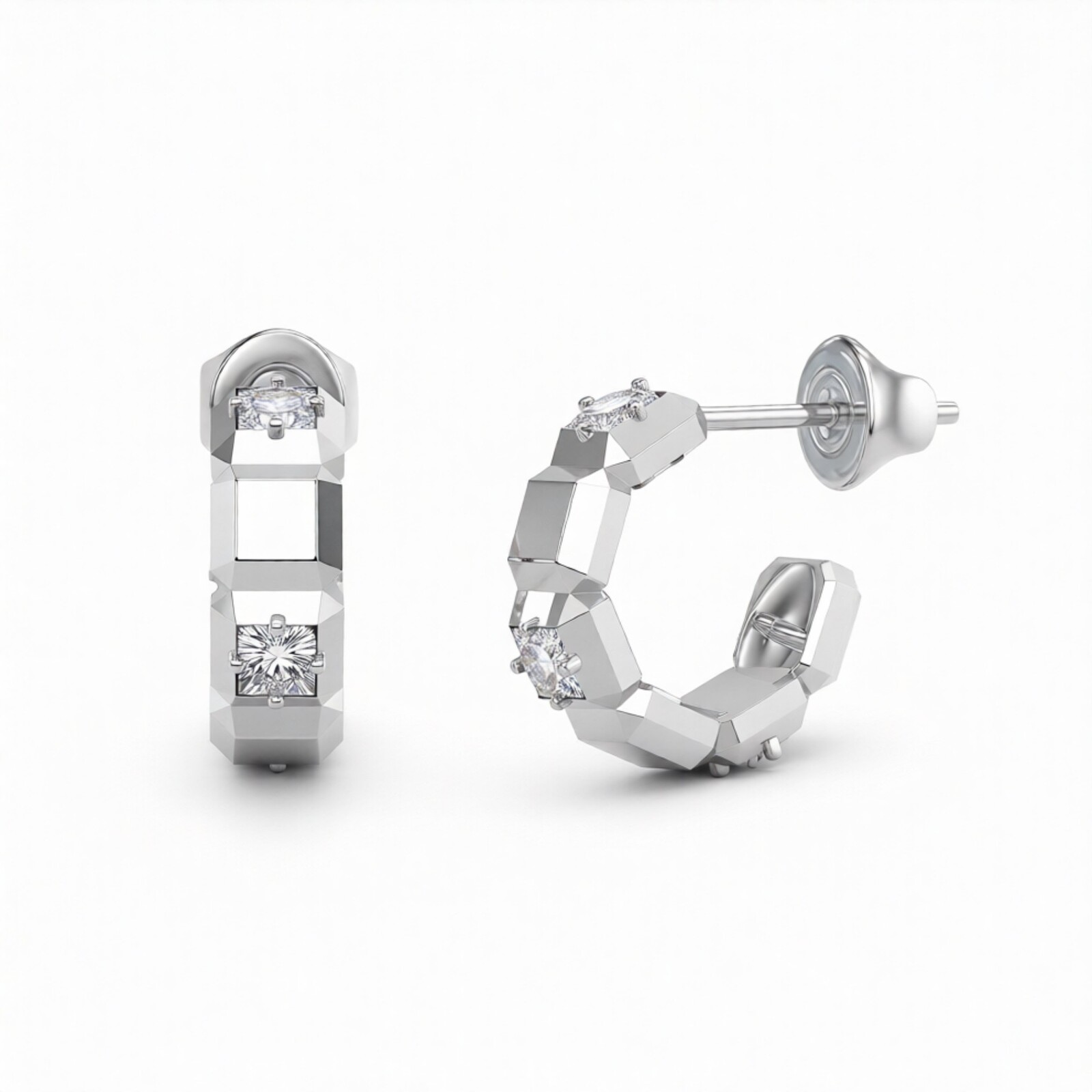 Guess Ocelové kruhové náušnice Ace Of Diamonds JUBE06183JWRHT/U