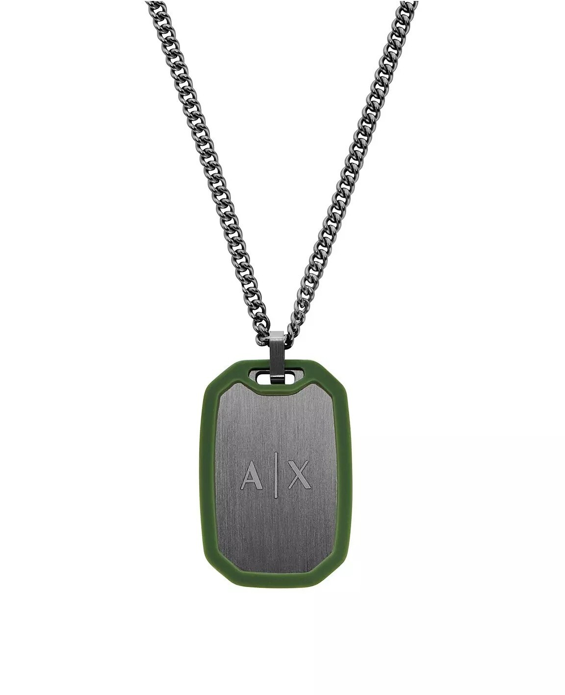 Armani Exchange Ocelový náhrdelník pro muže Psí známka AXG0170060