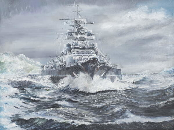 Vincent Alexander Booth Plakát, Obraz - Bismarck off Greenland coast 23rd May 1941, 2007,, Vincent Alexander Booth, 40 × 30 cm
