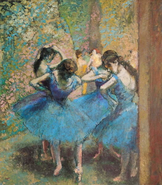 Edgar Degas Plakát, Obraz - Dancers in blue, 1890, Edgar Degas, 35 × 40 cm