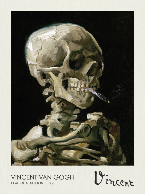 Vincent van Gogh Plakát, Obraz - Head of a Skeleton (1886), Vincent van Gogh, 30 × 40 cm