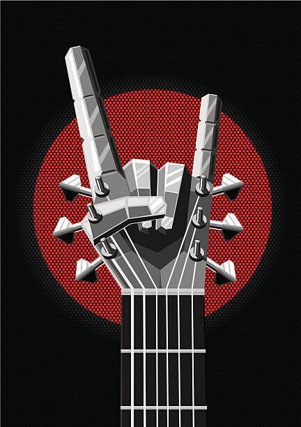 ne2pi Plakát, Obraz - Rock poster with a metal hand, ne2pi, 30 × 40 cm