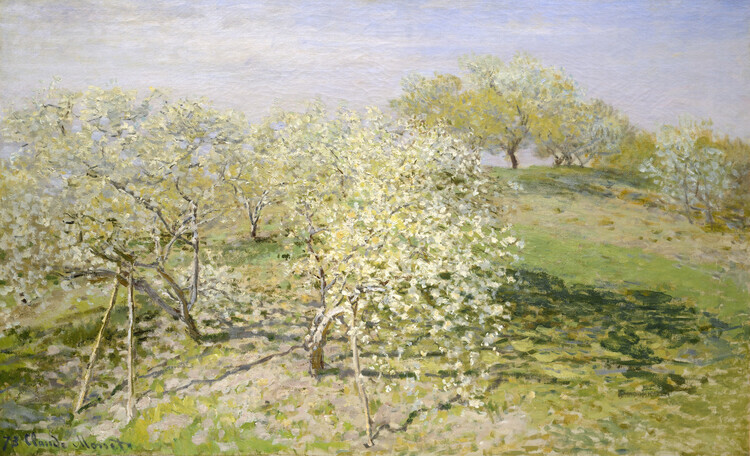 Claude Monet Plakát, Obraz - Spring – Fruit Trees in Bloom (1873), Claude Monet, 40 × 24.3 cm