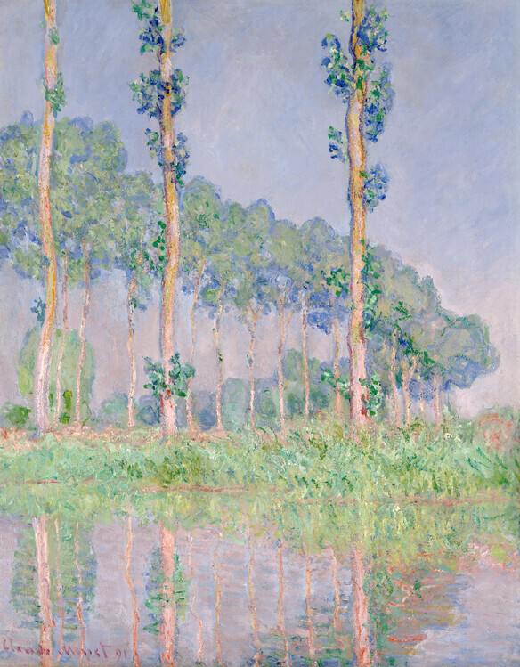 Claude Monet Plakát, Obraz - Poplars, Pink Effect (1891), Claude Monet, 30 × 40 cm