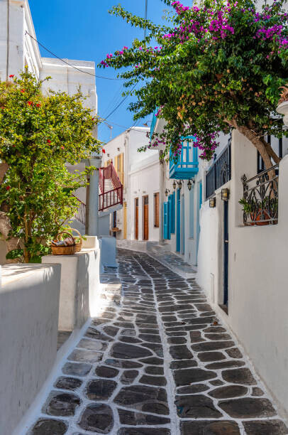 Dcelotti Plakát, Obraz - narrow street in Mykonos, Dcelotti, 26.7 × 40 cm