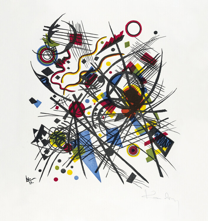 Wassily Kandinsky Plakát, Obraz - Lithographie fur die Vierte Bauhausmappe (1922), Wassily Kandinsky, 40 × 40 cm