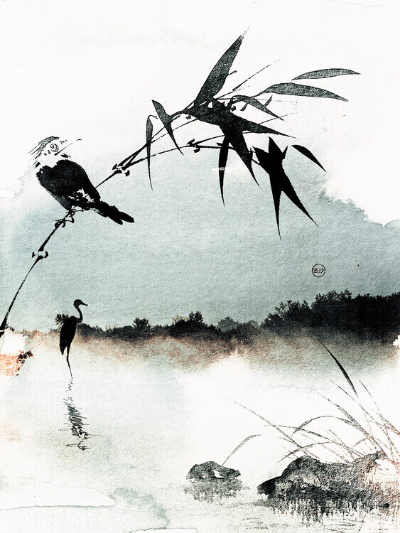 Treechild Plakát, Obraz - Misty Bamboo Morning, Treechild, 30 × 40 cm