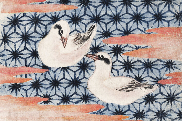 Katsushika Plakát, Obraz - Birds, Katsushika, 40 × 26.7 cm