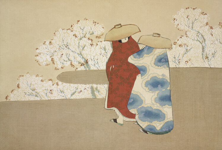 Kamisaka Sekka Plakát, Obraz - Hanami season from Momoyogusa, Kamisaka Sekka, 40 × 26.7 cm
