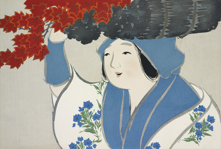 Kamisaka Sekka Plakát, Obraz - Woman From Momoyogusa, Kamisaka Sekka, 40 × 26.7 cm