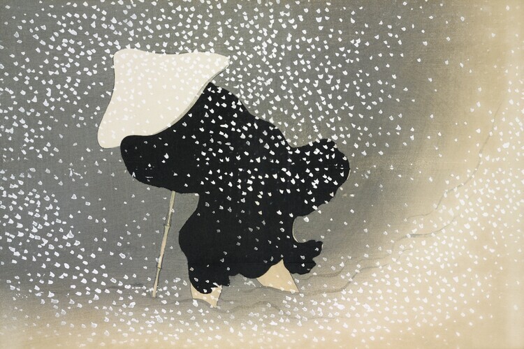 Kamisaka Sekka Plakát, Obraz - Snow from Momoyogusa, Kamisaka Sekka, 40 × 26.7 cm