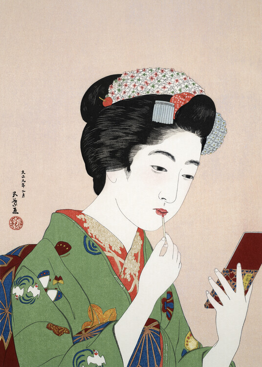 Goyō Hashiguchi Plakát, Obraz - Woman Applying Rouge (1920), Goyō Hashiguchi, 30 × 40 cm