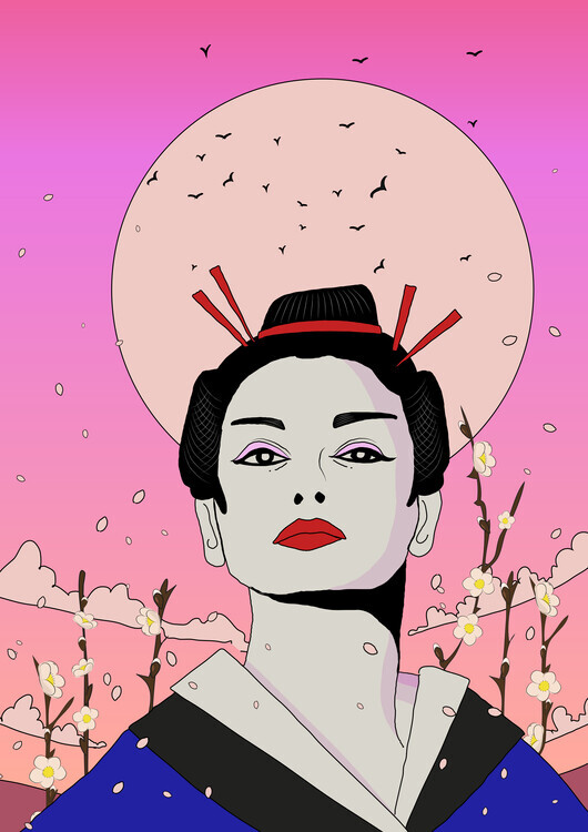 Nicholas Plakát, Obraz - Serene Geisha Moon, Nicholas, 30 × 40 cm
