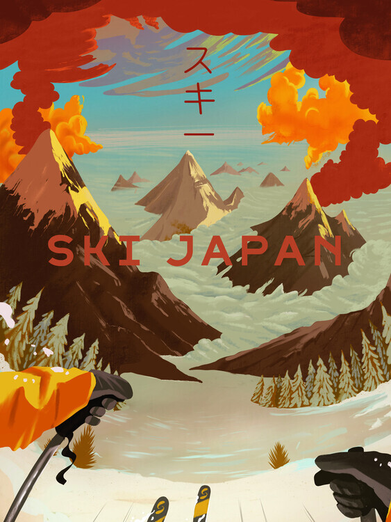 Mark Harrison Plakát, Obraz - Ski Japan, Mark Harrison, 30 × 40 cm