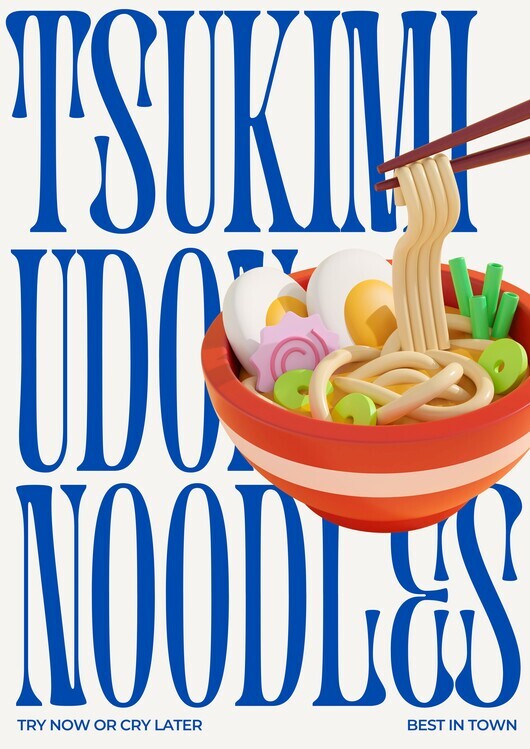 Julia Ramiro Plakát, Obraz - Tsukimi Udon Noodles, Julia Ramiro, 30 × 40 cm