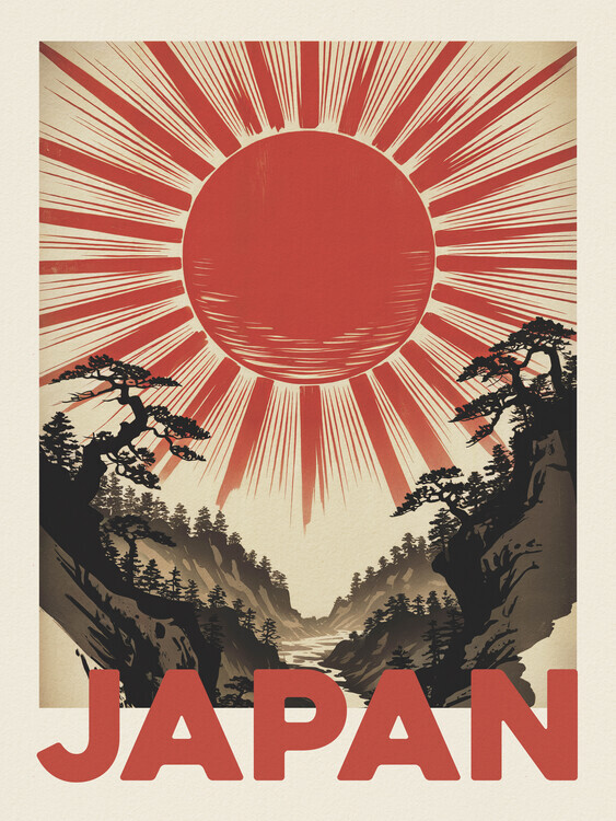 Andreas Magnusson Plakát, Obraz - Japanese Rising Sun Valley, Andreas Magnusson, 30 × 40 cm