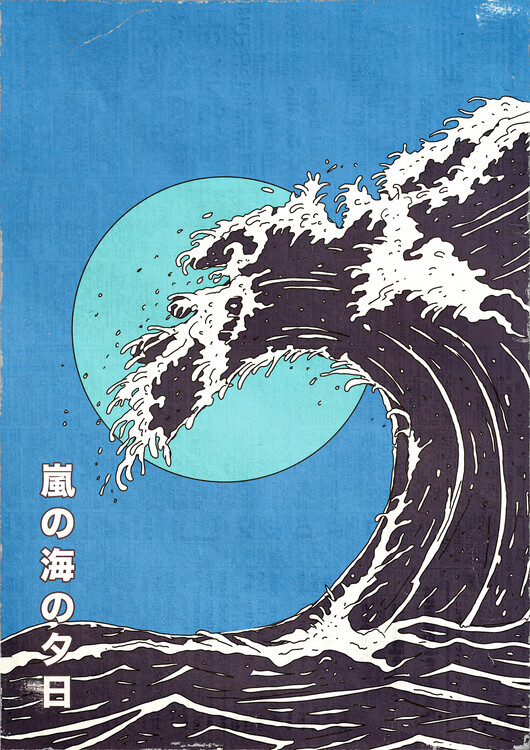 Nicholas Plakát, Obraz - Great Blue Wave, Nicholas, 30 × 40 cm