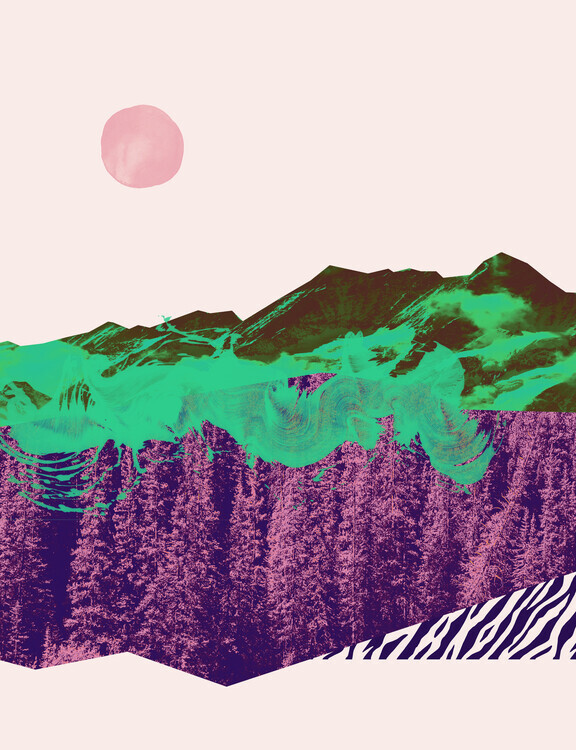 Robert Farkas Plakát, Obraz - Colorful Abstract Landscape, Robert Farkas, 30 × 40 cm